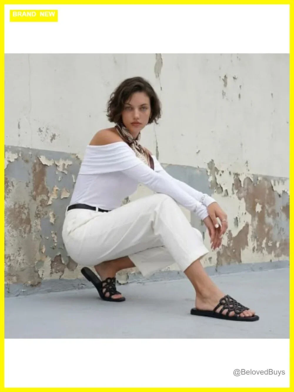 Women's Luxury Flat Sandals Comfortable Square Toe Anti-Slip Slide